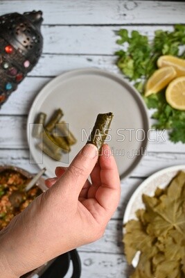 Grape leaves with lemon