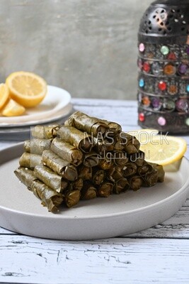 Grape leaves with lemon