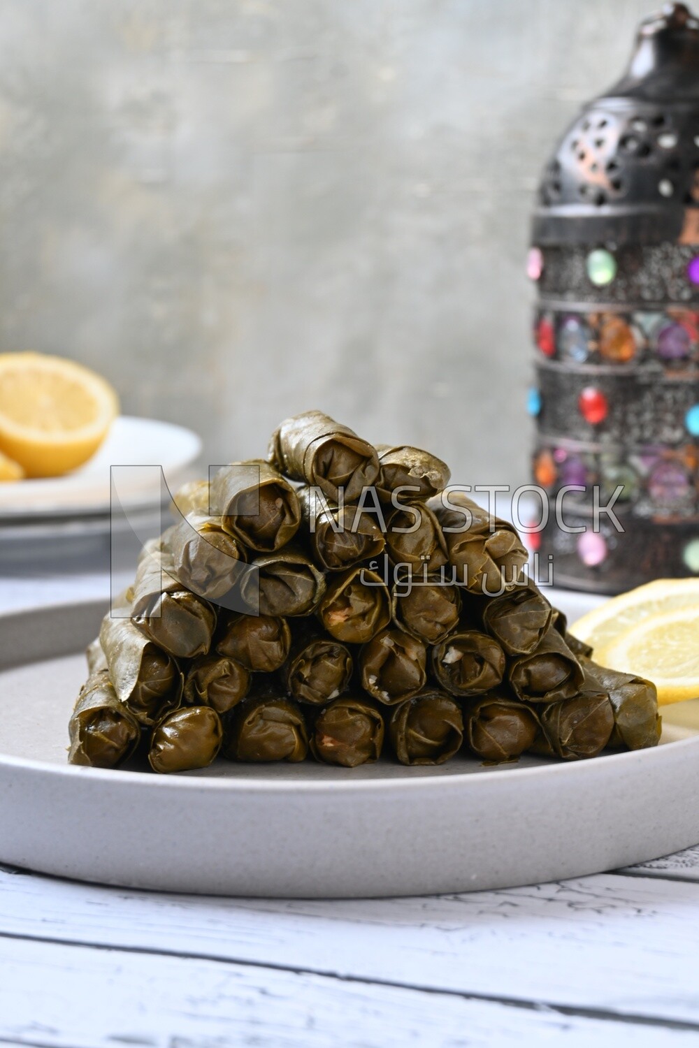 Grape leaves with lemon