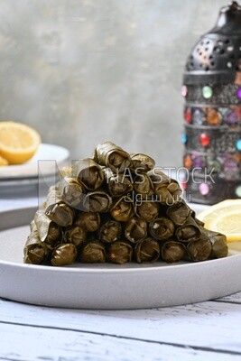 Grape leaves with lemon