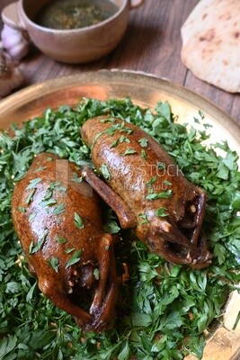 plate with stuffed pigeons