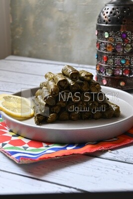 Grape leaves with lemon