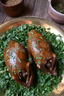 plate with stuffed pigeons