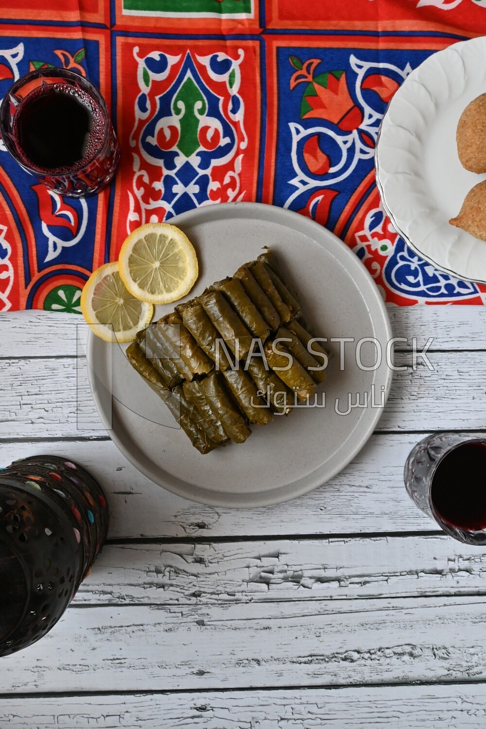 Grape leaves with lemon