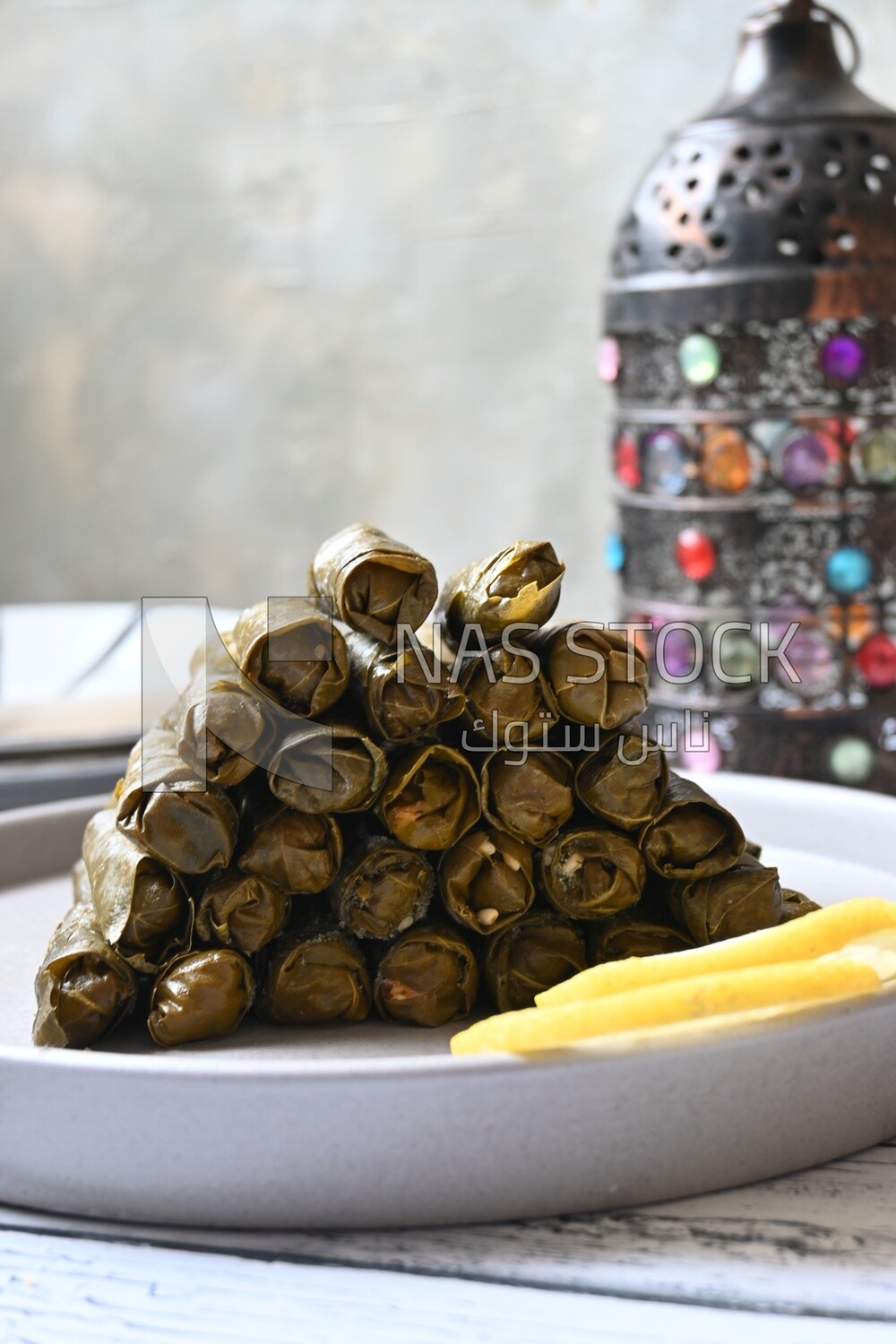 Grape leaves with lemon