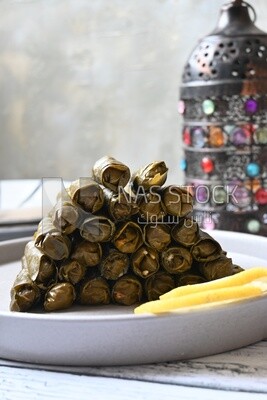 Grape leaves with lemon
