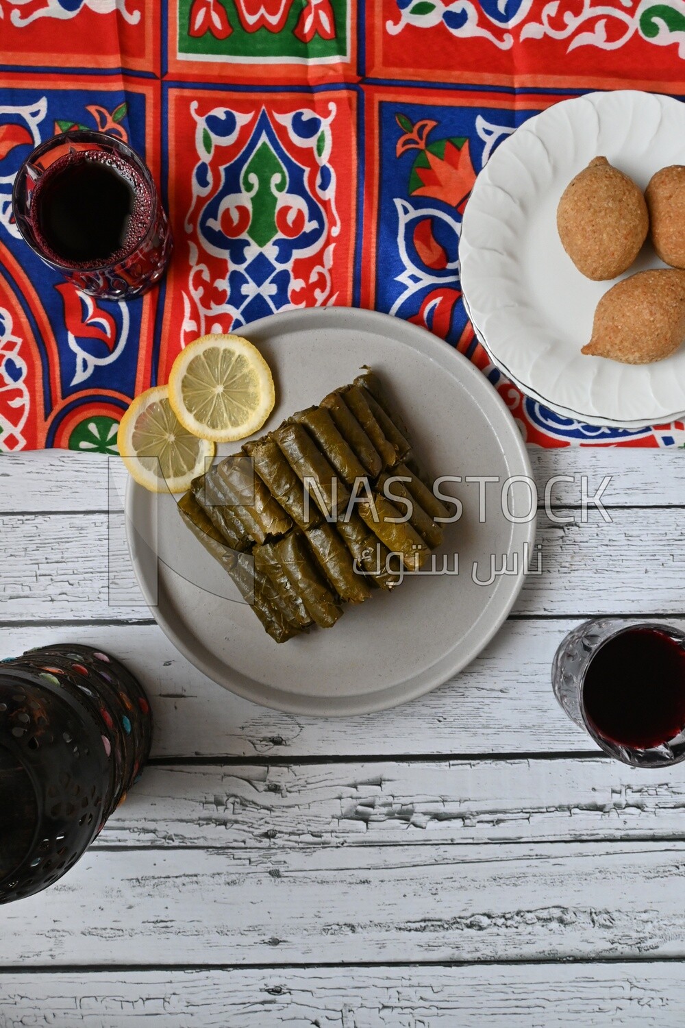 Grape leaves with lemon