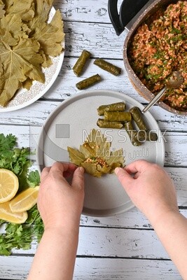 Hand stuffed grape leaves