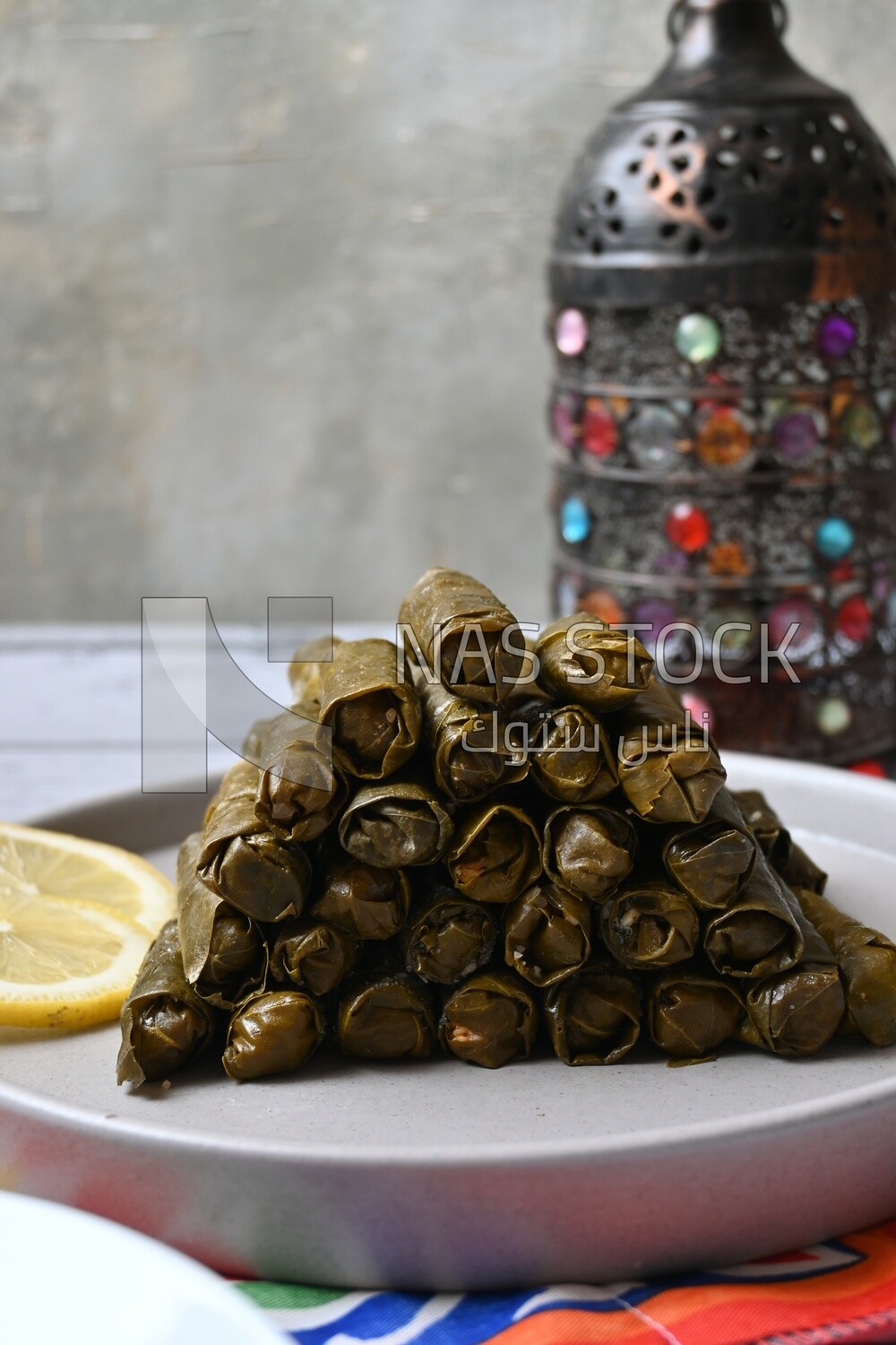 Grape leaves with lemon