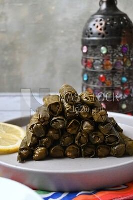 Grape leaves with lemon