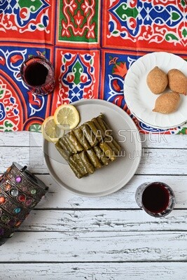 Grape leaves with lemon