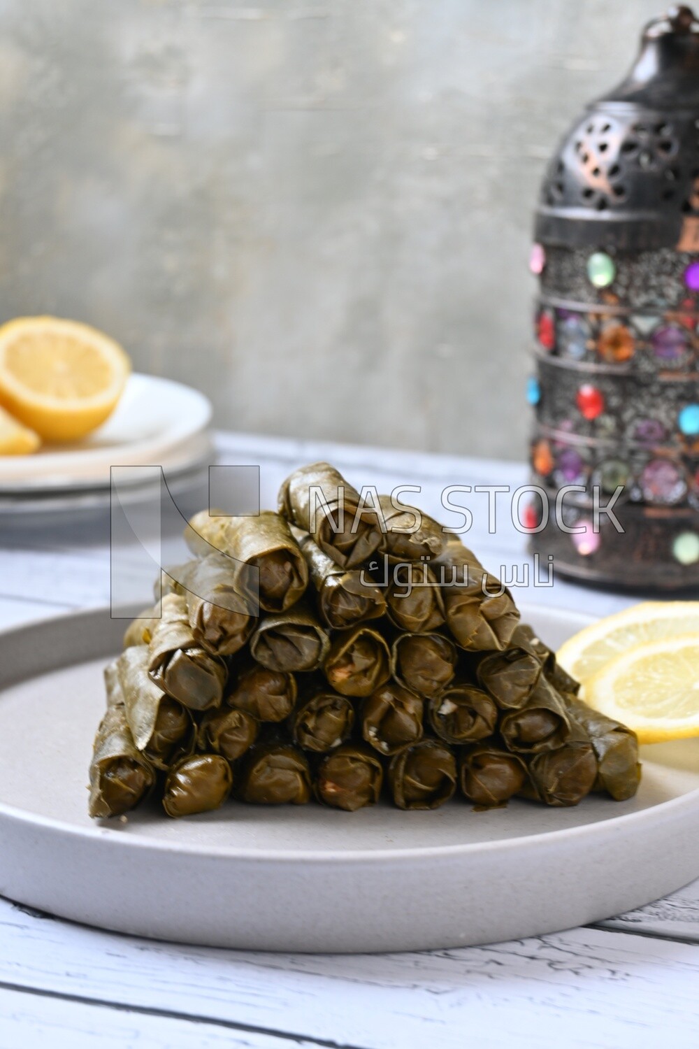 Grape leaves with lemon