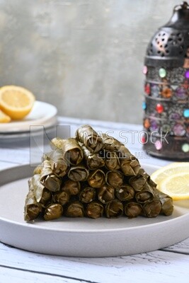 Grape leaves with lemon