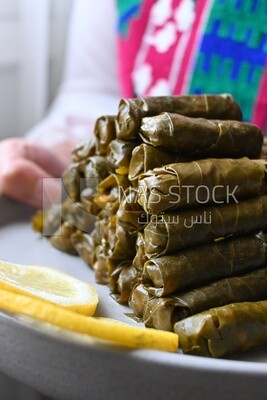 Grape leaves with lemon