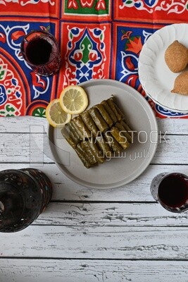 Grape leaves with lemon