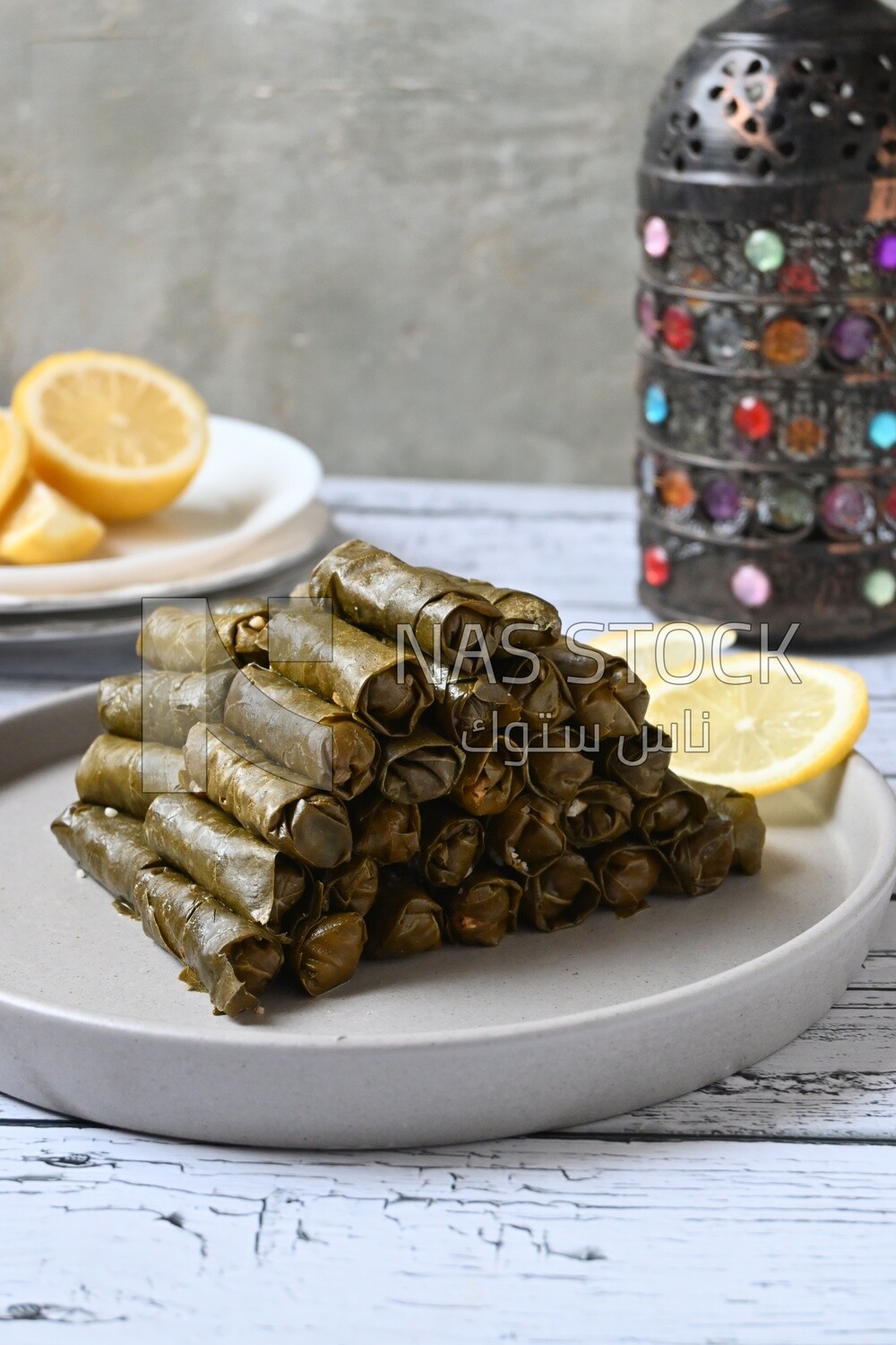 Grape leaves with lemon