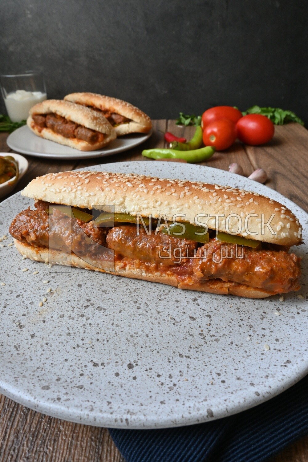 Delicious sausage sandwiches, delicious fast food meals, Arabic restaurants, delicious food recipes, delicious food, sausage sandwich