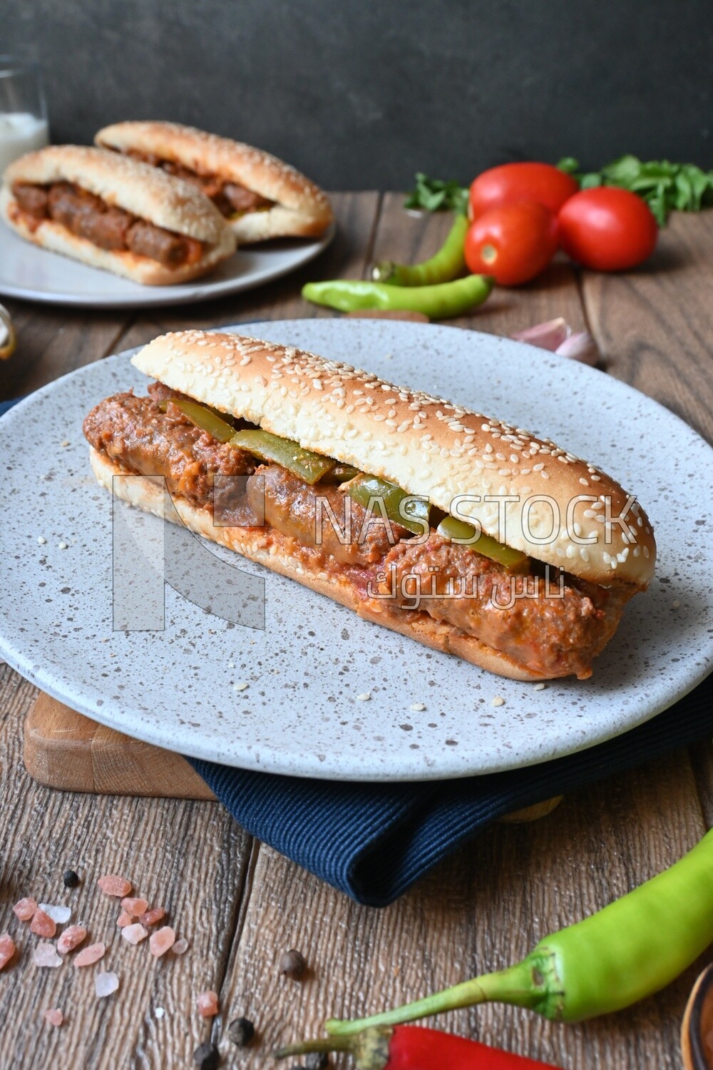 Delicious sausage sandwiches, delicious fast food meals, Arabic restaurants, delicious food recipes, delicious food, sausage sandwich