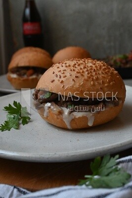 Delicious beef shawarma sandwiches, delicious fast food meals, Arabic restaurants, delicious food recipes, delicious food, shawarma sandwich