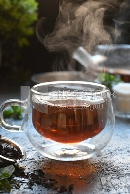 Cup of tea with steam