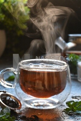 Cup of tea with steam