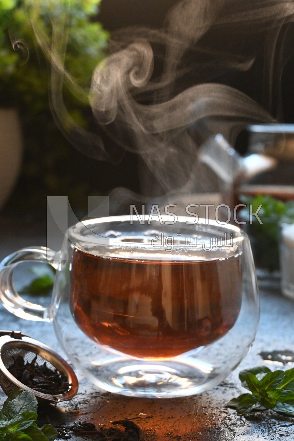 Cup of tea with steam