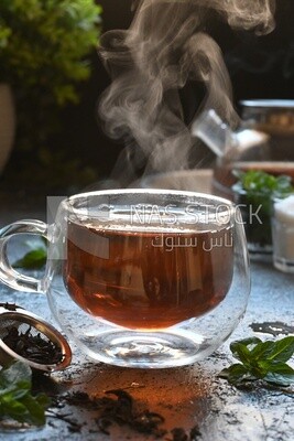 Cup of tea with steam