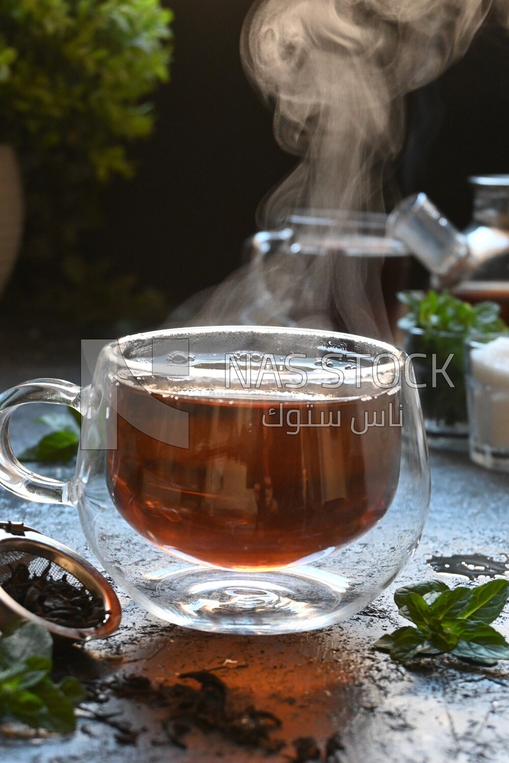Cup of tea with steam