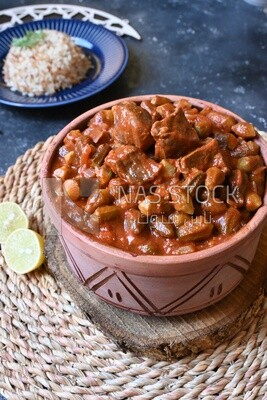 Delicious okra dish with sauce and meat, Plate rice, Arabic meals, recipes and delicious food dishes, delicious meals, delicious food, okra dish