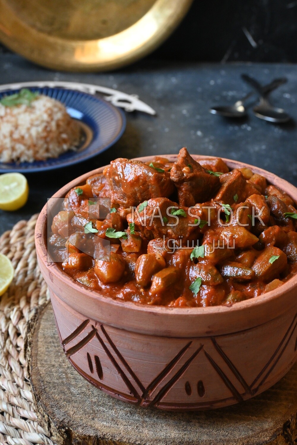 Delicious okra dish with sauce and meat, Plate rice, Arabic meals, recipes and delicious food dishes, delicious meals, delicious food, okra dish