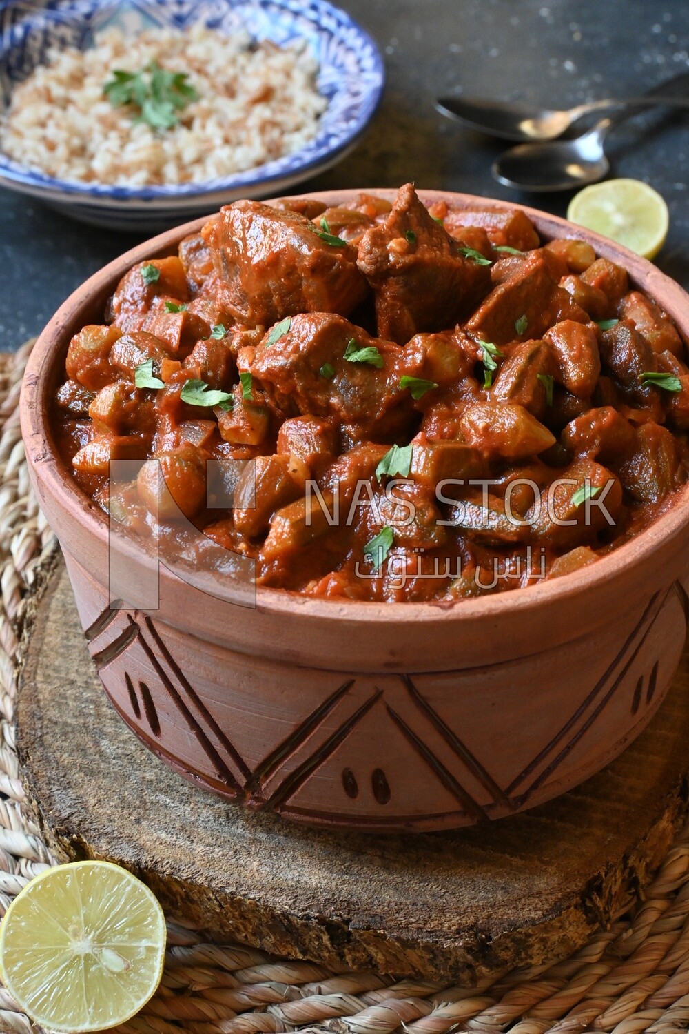 Delicious okra dish with sauce and meat, Plate rice, Arabic meals, recipes and delicious food dishes, delicious meals, delicious food, okra dish