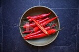 Plate of red hot pepper