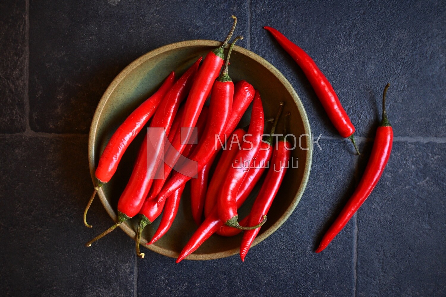 Plate of red hot pepper