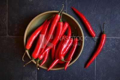 Plate of red hot pepper