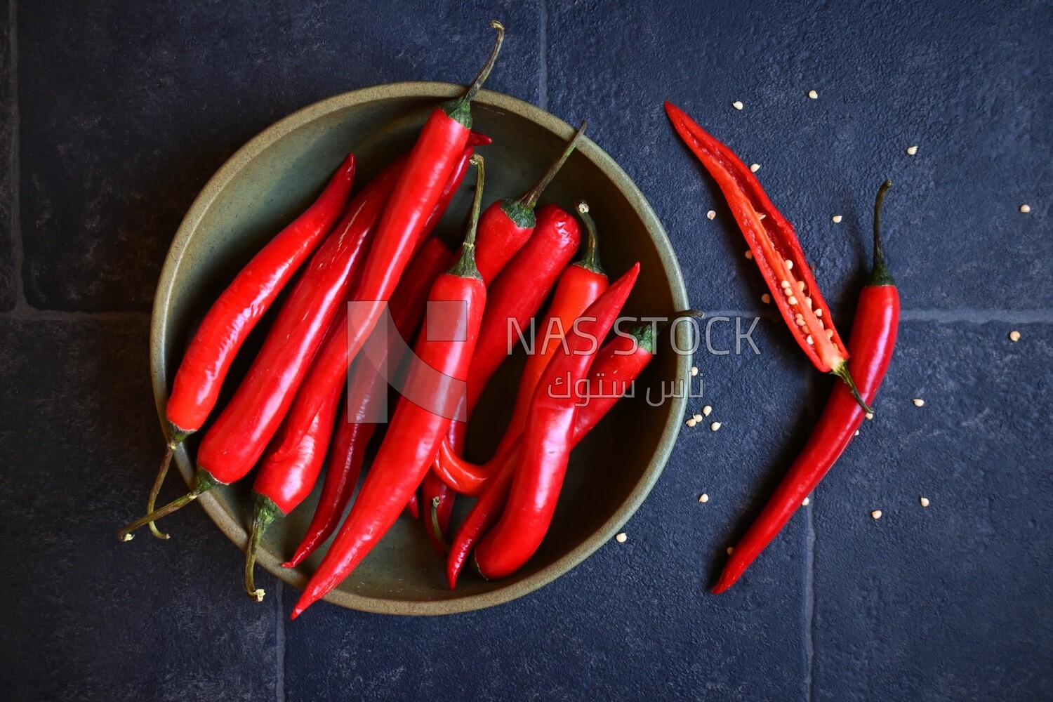 Plate of red hot pepper