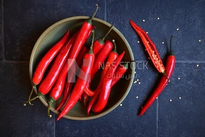 Plate of red hot pepper