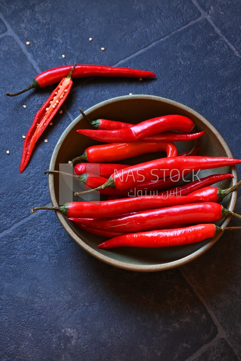 Plate of red hot pepper