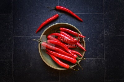 Plate of red hot pepper