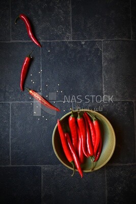 Plate of red hot pepper