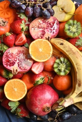 Plate of fruits from the top