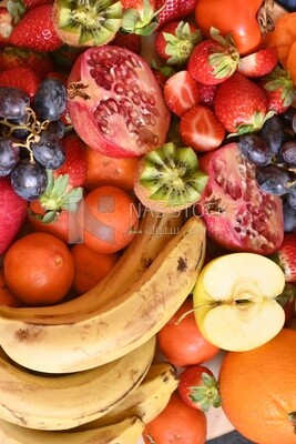 Plate of fruits from the top