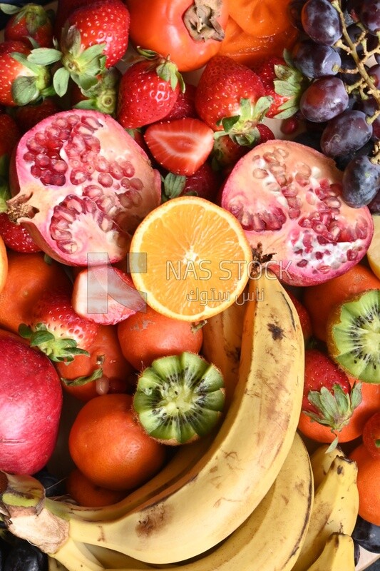 Plate of fruits from the top