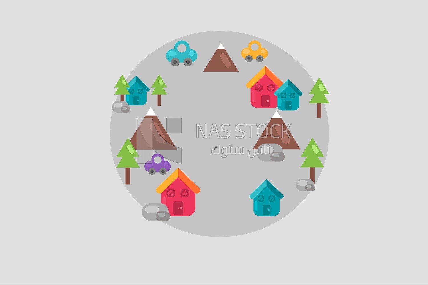 Houses and trees