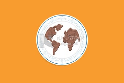 Plate with world map