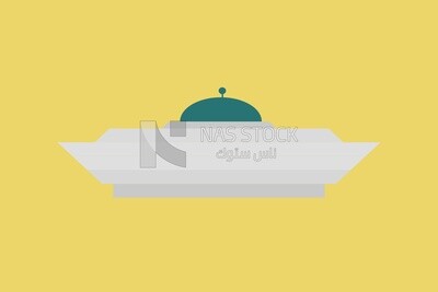 مسجد مع قبة خضراء