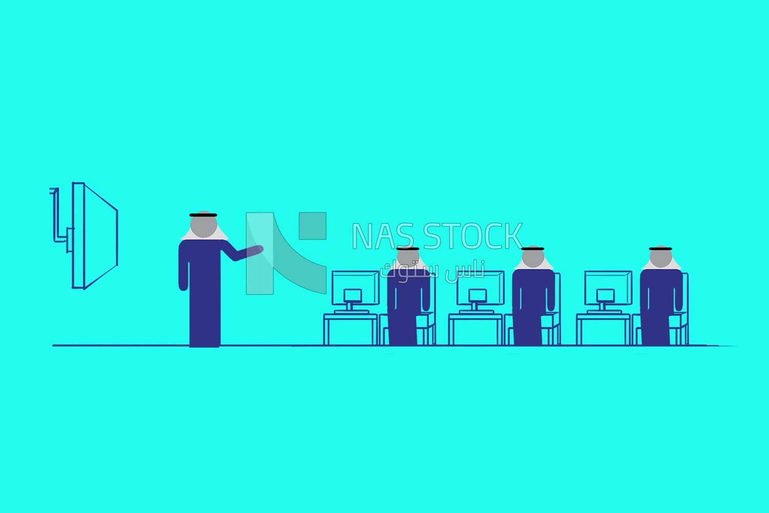 A group of Gulf men in a meeting