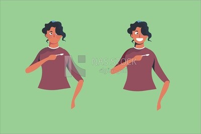 امرأة مع تعبيرات مختلفة