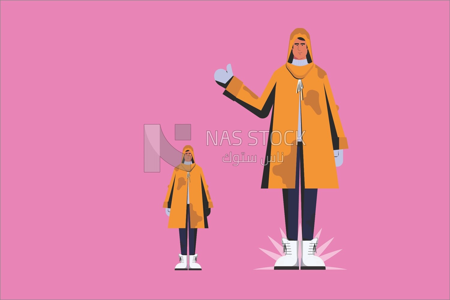 Man wearing a raincoat
