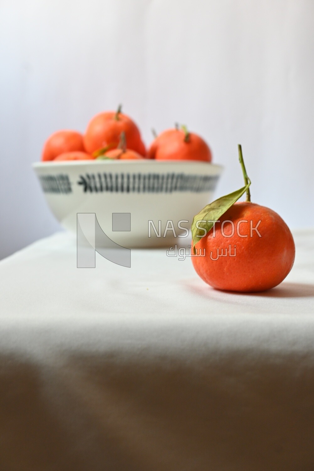 Tangerine on a white background