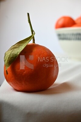 Tangerine on a white background